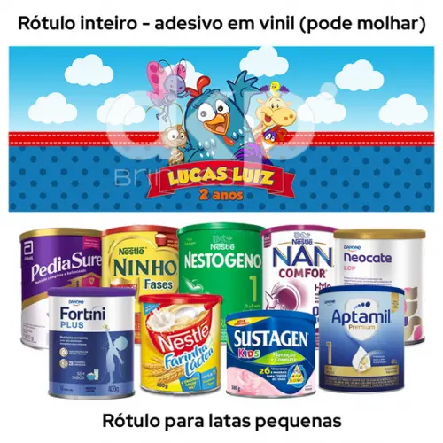 Rótulo para Lata de Leite Galinha Pintadinha