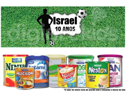 Rótulo para Lata de Leite Futebol