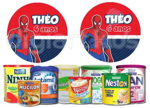 Rótulo para Lata de Leite Homem-aranha