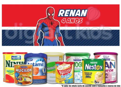 Rótulo para Lata de Leite Homem-aranha