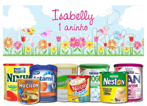 Rótulo para Lata de Leite Jardim