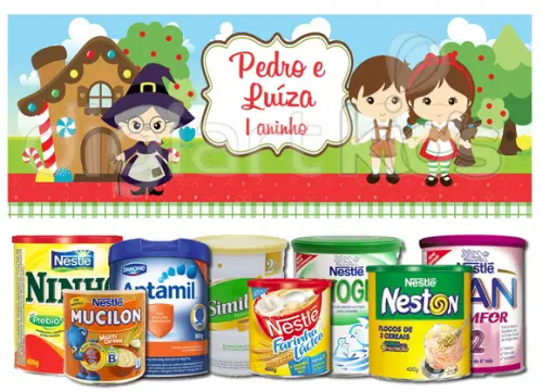 Rótulo para Lata de Leite João e Maria