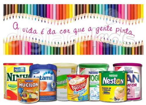 Rótulo para Lata de Leite Lápis de Cor