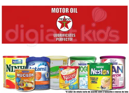 Rótulo para Lata de Leite Lata Texaco
