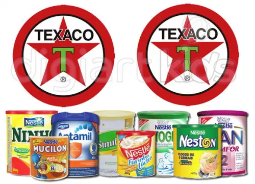 Rótulo para Lata de Leite Lata Texaco