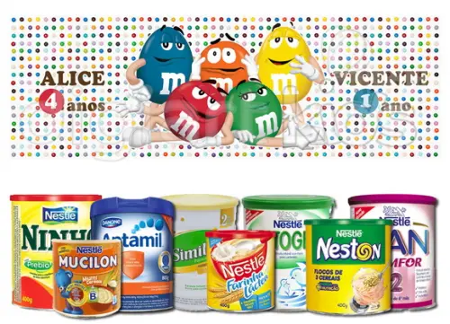 Rótulo para Lata de Leite M&Ms