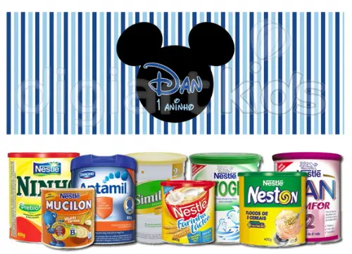 Rótulo para Lata de Leite Mickey