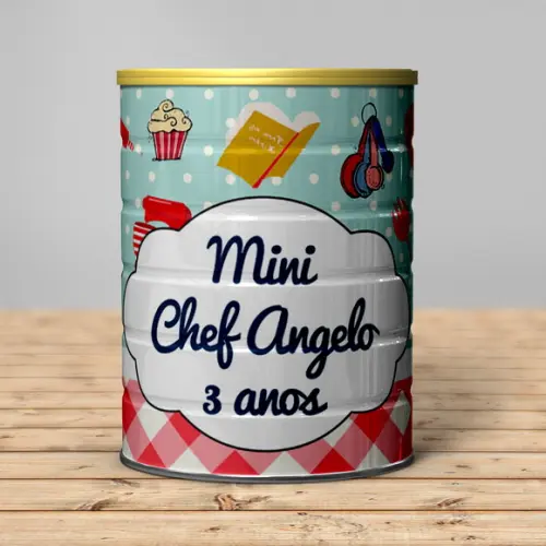 Rótulo para Lata de Leite Mini Chef