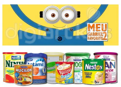Rótulo para Lata de Leite Minions