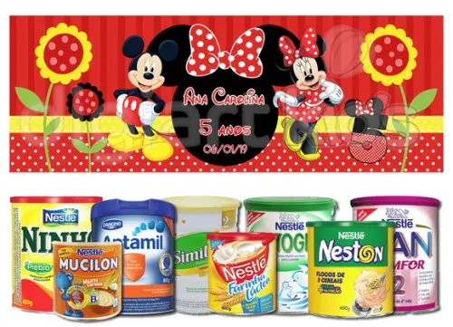 Rótulo para Lata de Leite Minnie