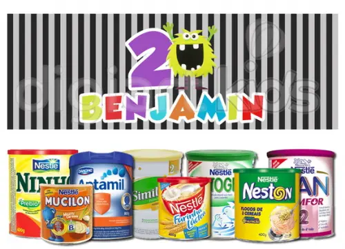Rótulo para Lata de Leite Monstrinhos