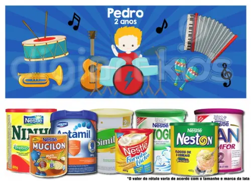 Rótulo para Lata de Leite Música