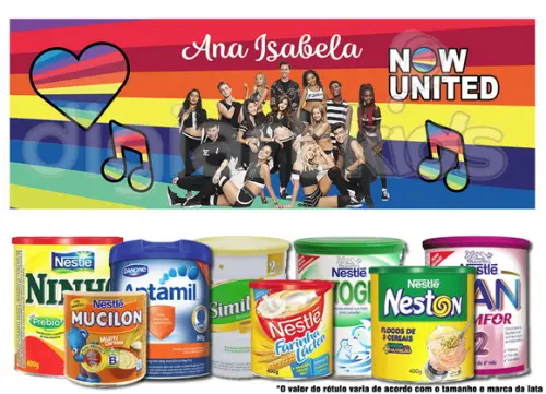 Rótulo para Lata de Leite Now United