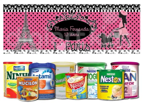 Rótulo para Lata de Leite Paris