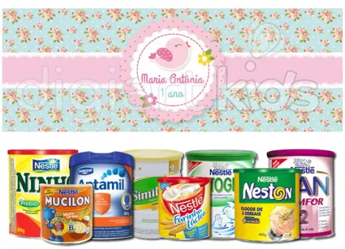 Rótulo para Lata de Leite Passarinho