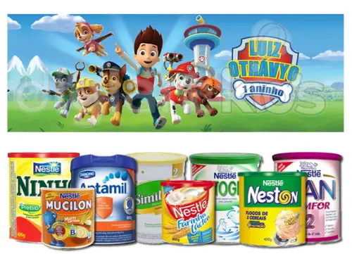 Rótulo para Lata de Leite Patrulha Canina