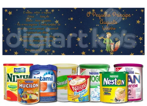 Rótulo para Lata de Leite Pequeno Príncipe