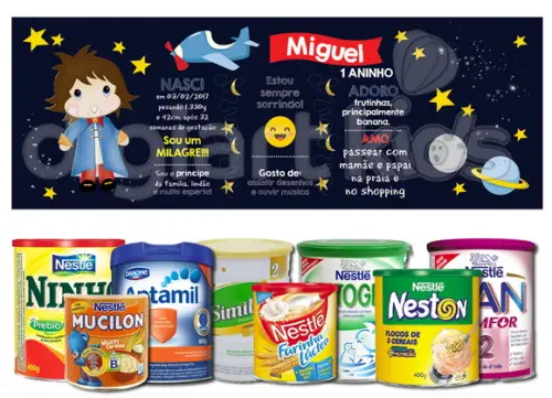 Rótulo para Lata de Leite Pequeno Príncipe