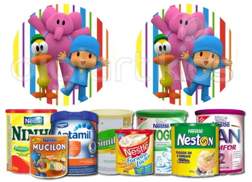 Rótulo para Lata de Leite Pocoyo
