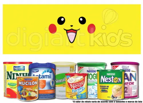 Rótulo para Lata de Leite Pokemon