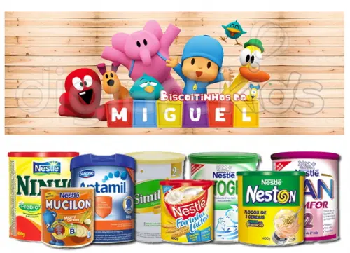 Rótulo para Lata de Leite Pocoyo