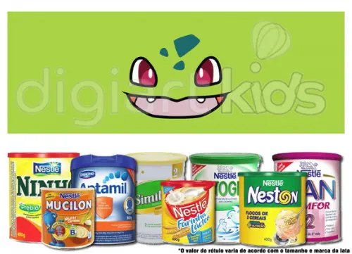 Rótulo para Lata de Leite Pokemon