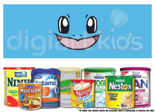Rótulo para Lata de Leite Pokemon