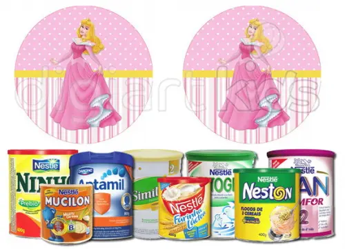 Rótulo para Lata de Leite Princesa Aurora