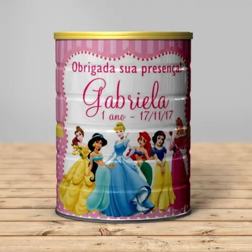 Rótulo para Lata de Leite Princesas