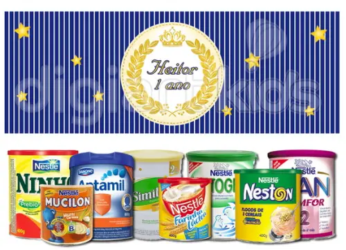 Rótulo para Lata de Leite Realeza - Pedido Personalizado