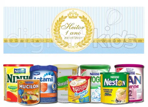 Rótulo para Lata de Leite Realeza Menino