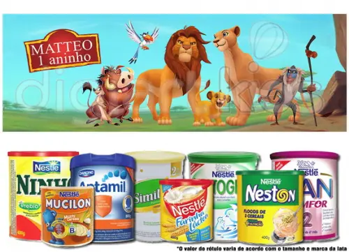 Rótulo para Lata de Leite Rei Leão