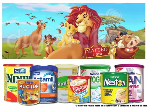 Rótulo para Lata de Leite Rei Leão