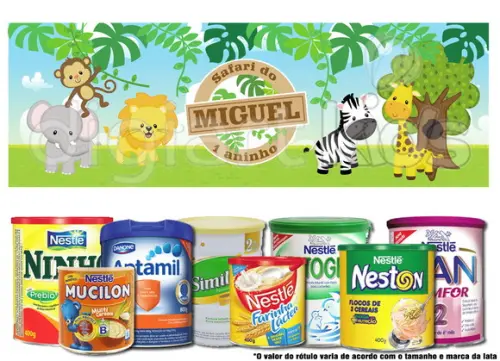 Rótulo para Lata de Leite Safari