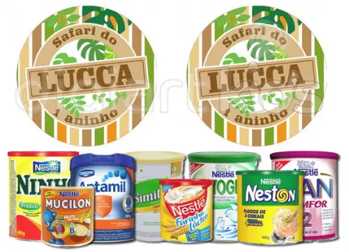 Rótulo para Lata de Leite Safari