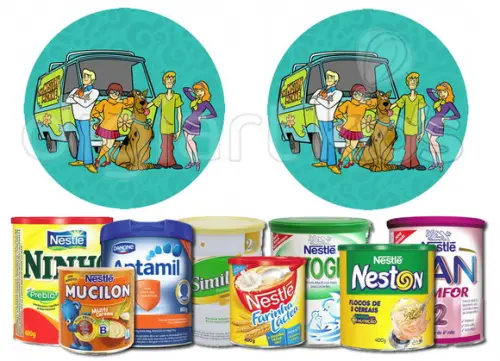 Rótulo para Lata de Leite Scooby Doo