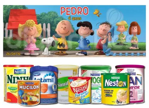 Rótulo para Lata de Leite Snoopy