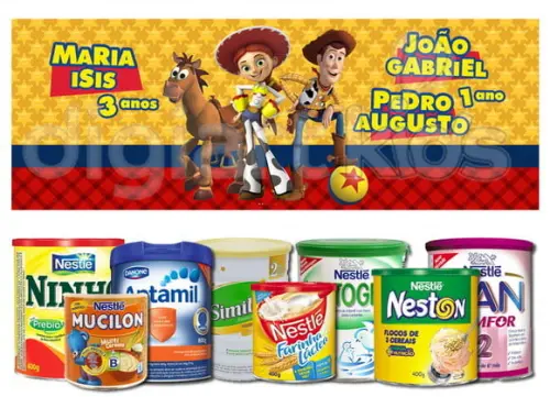 Rótulo para Lata de Leite Toy Story