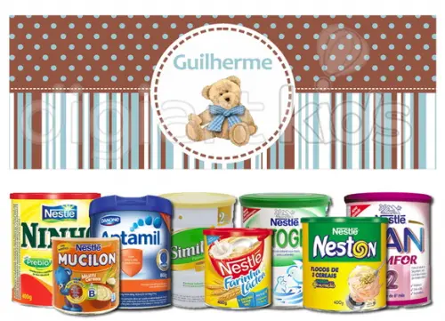 Rótulo para Lata de Leite Ursinho