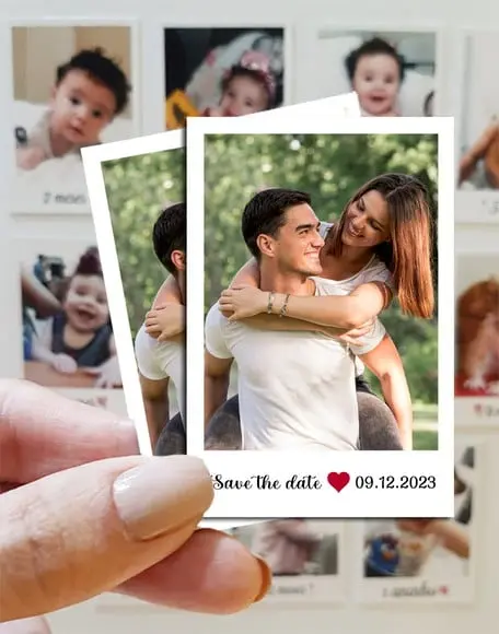 Save The Date Polaroid Imã de Geladeira