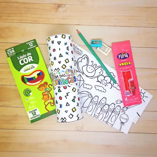 Super Kit Escolar e para Pintar na Tubolata Dia das Crianças