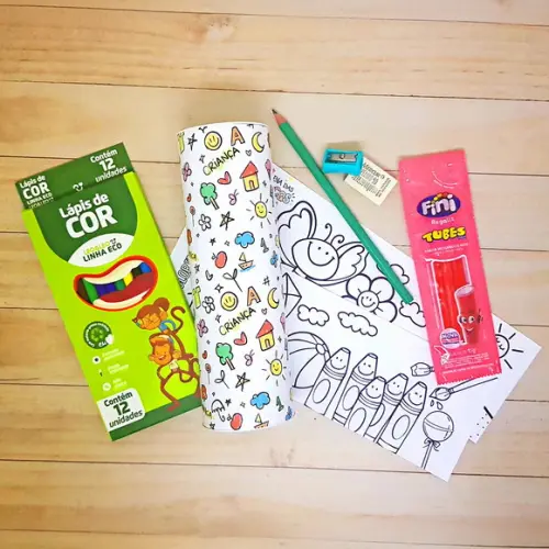 Super Kit Escolar e para Pintar na Tubolata Dia das Crianças