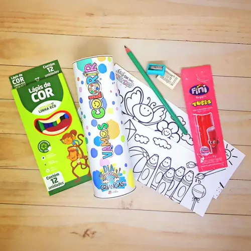 Super Kit Escolar e para Pintar na Tubolata Dia das Crianças