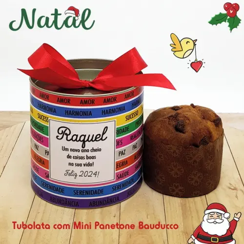 Tubolata com Mini Panetone Bauducco Bons Desejos