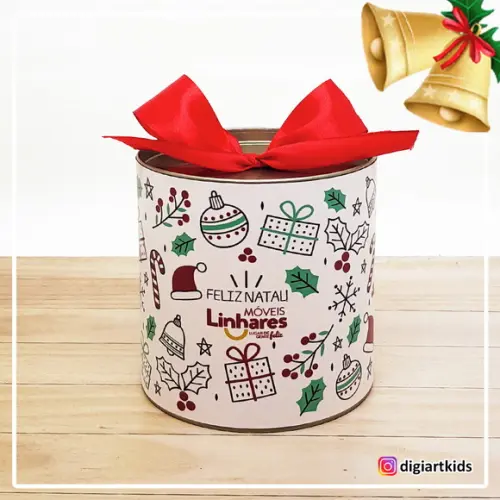 Tubolata com Mini Panetone Bauducco Papai Noel Aquarela