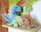 Kit Baby Dinossauros em Feltro (3 Peças) 15cm Altura