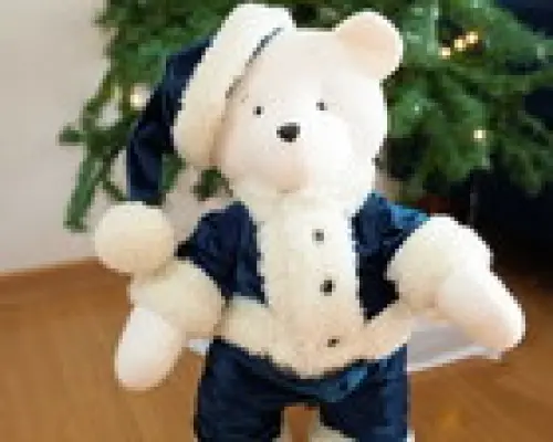 Urso de Pelúcia Noel Azul 55 cm | Personalizável