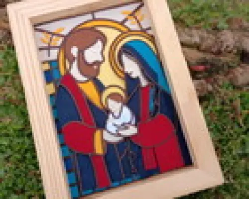 Quadro Sagrada Família em Feltro