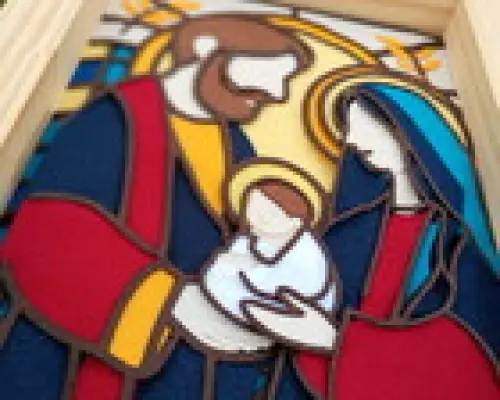 Quadro Sagrada Família em Feltro
