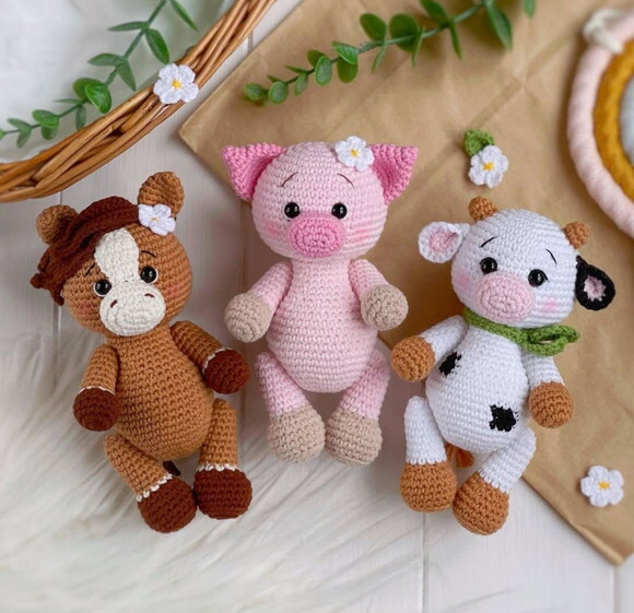 Animais da Fazenda Amigurumi/crochê
